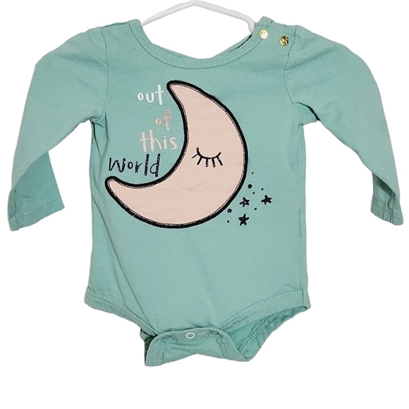K1010 * Jessica Simpson Out of This World Onesie Green Size 3/6M - Picture 1 of 9